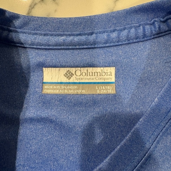 Columbia Men's Heathered Blue Long Sleeve Shirt - Picture 2 of 2